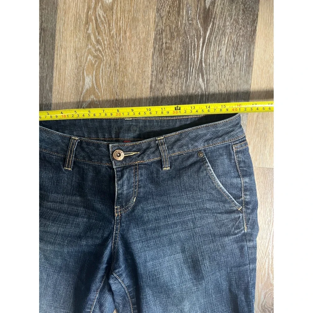 ADVC Capri‎ Jeans Womens 8 Blue Excellent Dark Wash Cuffed Stretch Denim Cropped